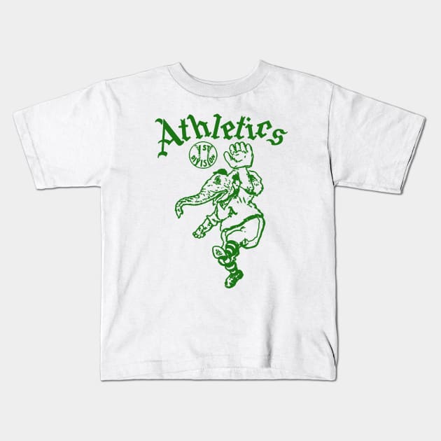 Vintage Oakland A's Kids T-Shirt by onimod